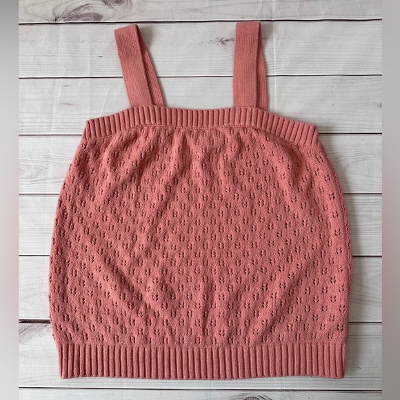 Lauren Conrad Women’s Knit Sweater Tank Top –Size XL Dusty Rose – Eyelet Pattern - Picture 1 of 6